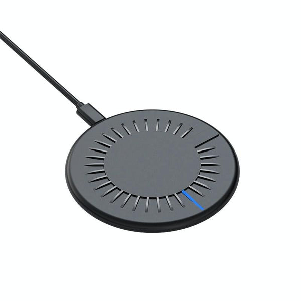 15W Round Wireless Fast Charger 964 Shape Black Chargers & Cradles