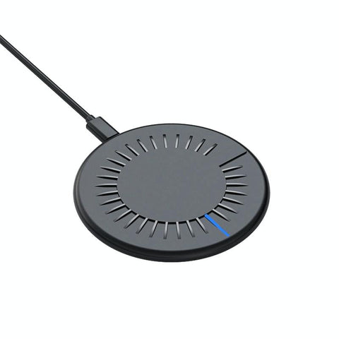 15W Round Wireless Fast Charger 964 Shape Black Chargers & Cradles