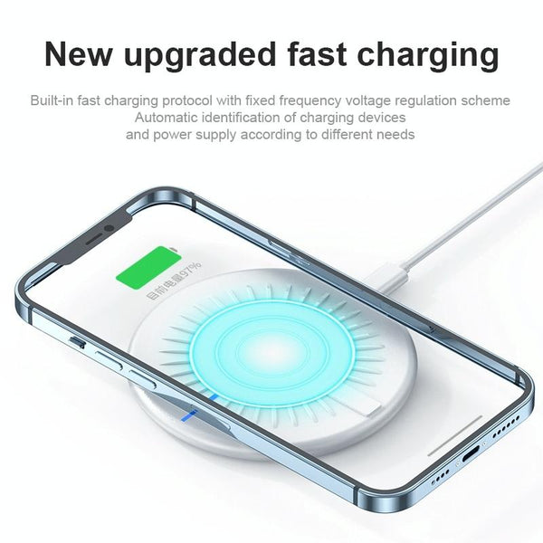 15W Round Wireless Fast Charger 964 Shape Black Chargers & Cradles