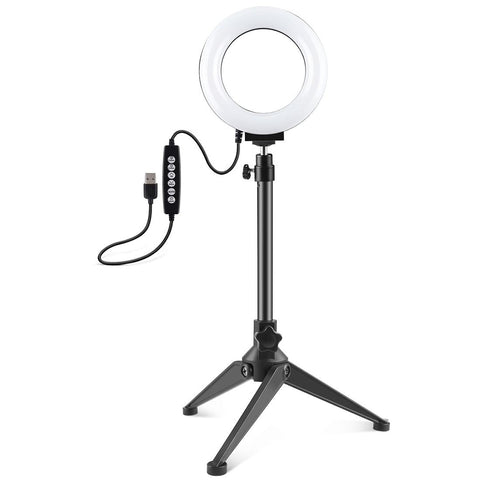 10 Mode Usb Led Ring Light With Tripod Mount And Cold Shoe Ball Head For Audio Video Tripods & Monopods