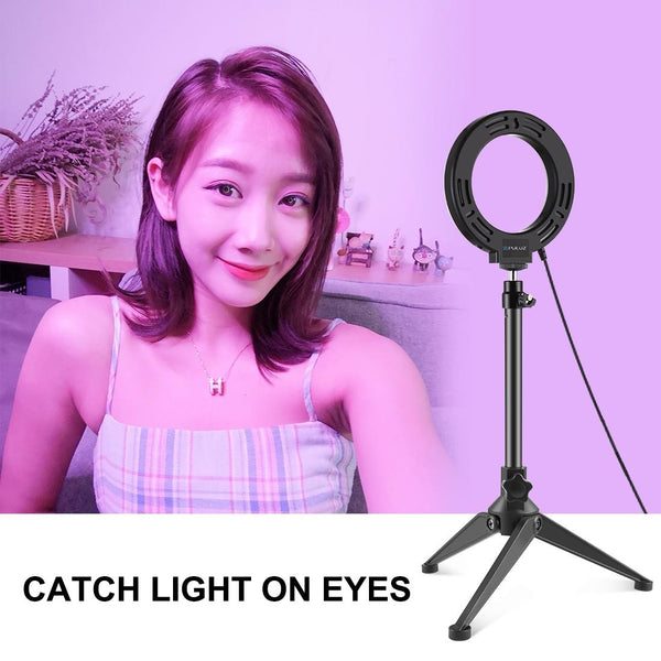 10 Mode Usb Led Ring Light With Tripod Mount And Cold Shoe Ball Head For Audio Video Tripods & Monopods