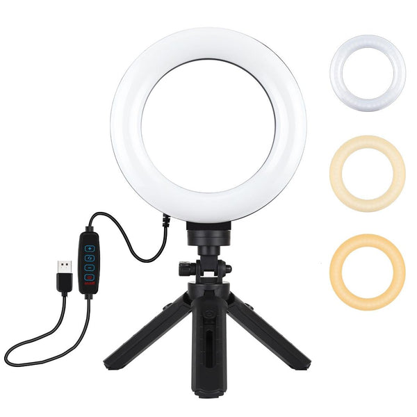 6.2 Inch Led Ring Light With Usb Three Modes Dimmable Vlogging Photography Mount Selfie Lights
