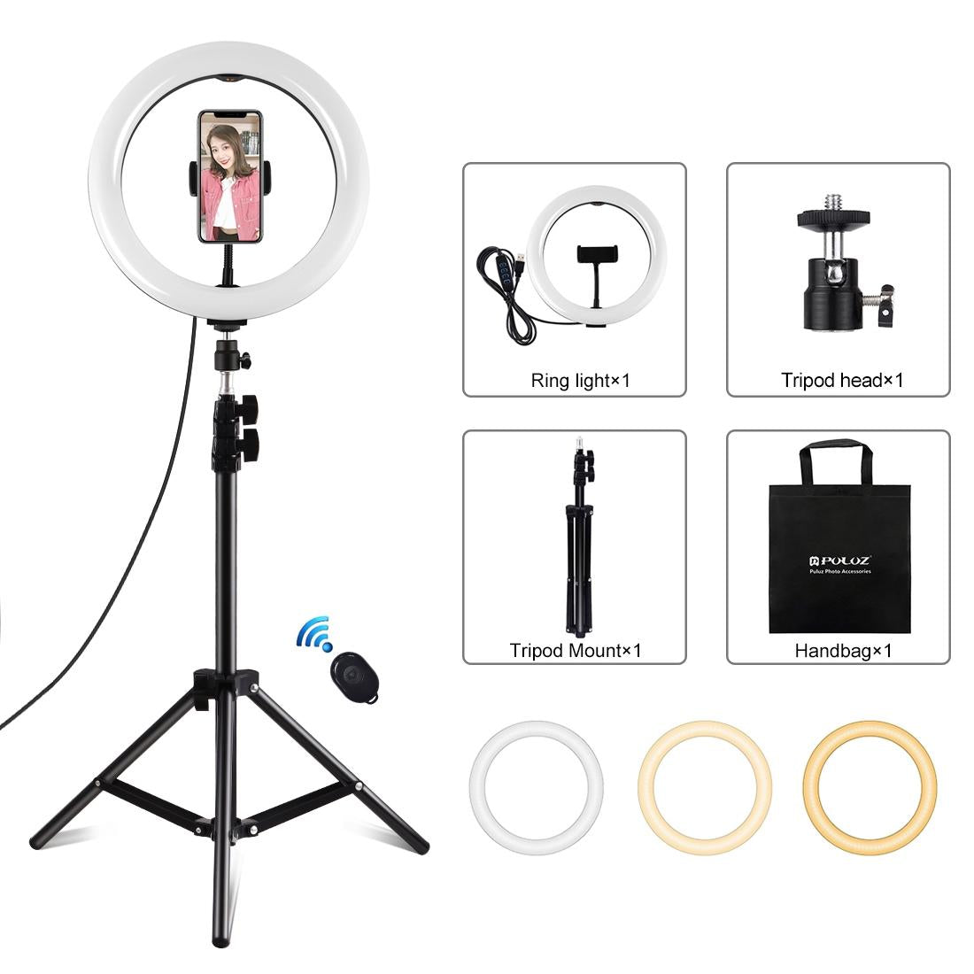 10.2 Ring Light With Tripod Usb 3 Modes Dual Colour Diffuse Phone Clamp Remote Black Other Lighting & Studio