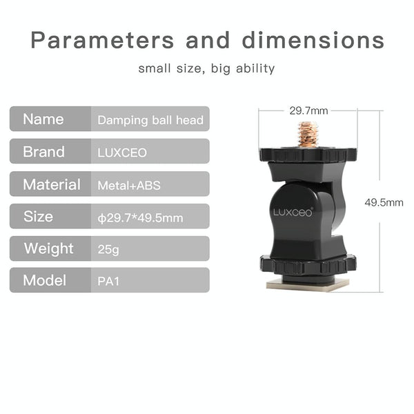 Universal Hot Shoe Damping Ball Head Camera Bracket Black Other Camera & Photo Accs