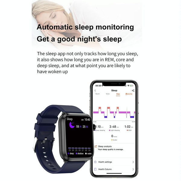 1.91 Inch Ips Screen Ip67 Waterproof Silicone Band Smart Watch Support Body Temperature Monitoring / Ecg Black Smart Watches