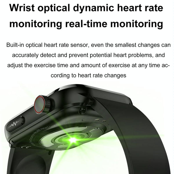 1.91 Inch Ips Screen Ip67 Waterproof Silicone Band Smart Watch Support Body Temperature Monitoring / Ecg Black Smart Watches