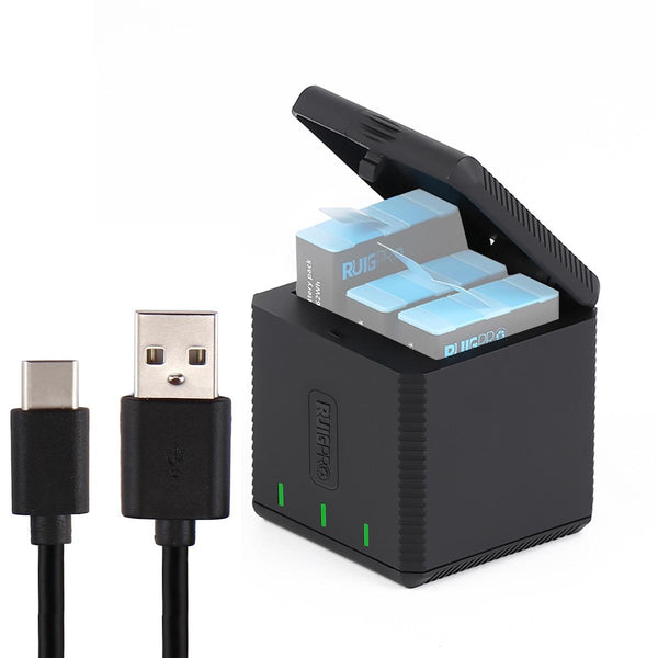 Triple Usb Charger Box For Gopro Hero9 And Hero10 With Indicator Light Cable Chargers & Cradles