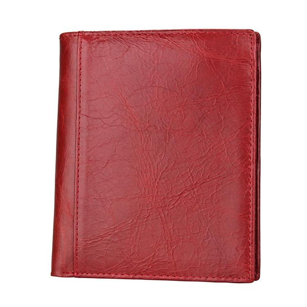 Leather Rfid Passport Wallet Multi Function Yellowish Brown Wallets