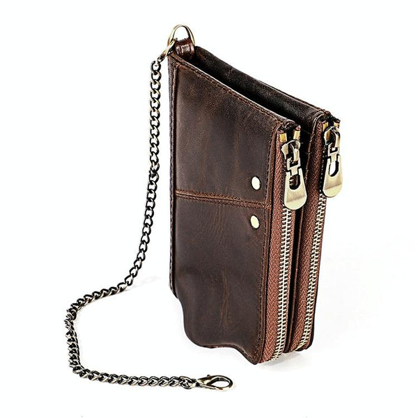 Leather Wallet With Rfid Protection And Strap Card Slots Yellowish Brown Wallets