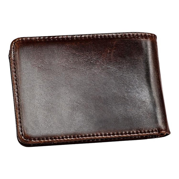 Leather Rfid Billfold Wallet Mini Size Yellowish Brown Wallets