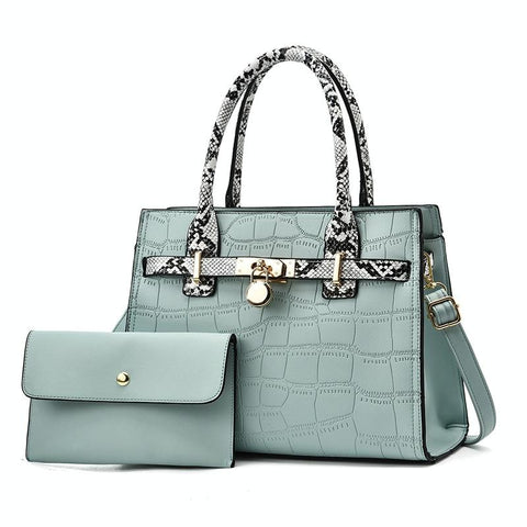 Large Capacity 2 In 1 Stone Pattern Bags Versatile And Spacious Green Women's Bags & Handbags