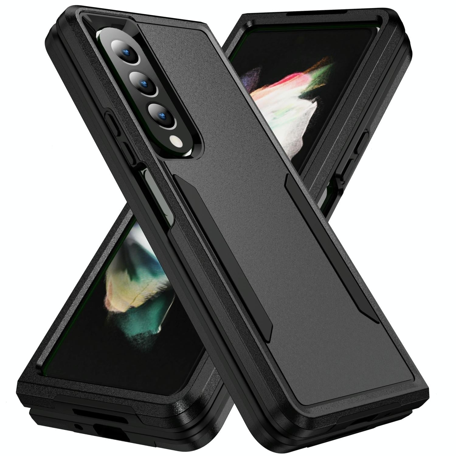 Shockproof Pc Tpu Case For Samsung Galaxy Z Fold4 5G Black Cases Covers & Skins