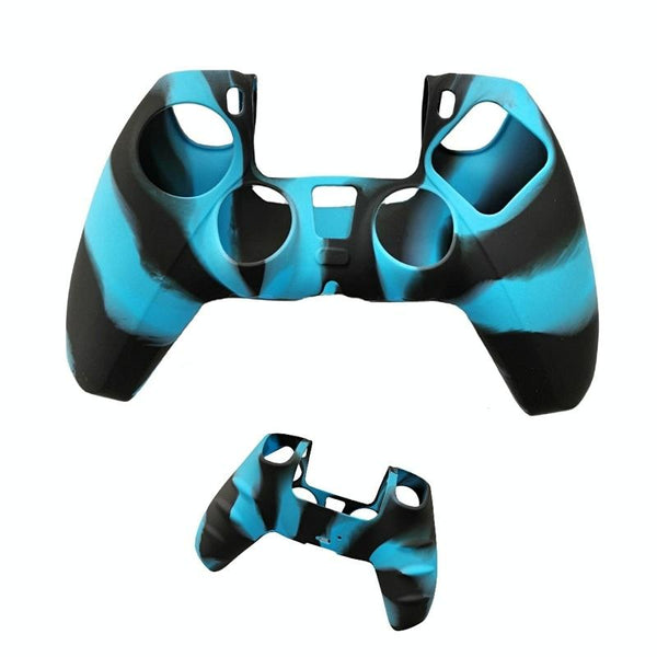 2 Pack Non Slip Silicone Handle Covers For Ps5 Controllers Black Blue Other Video Game Accessories