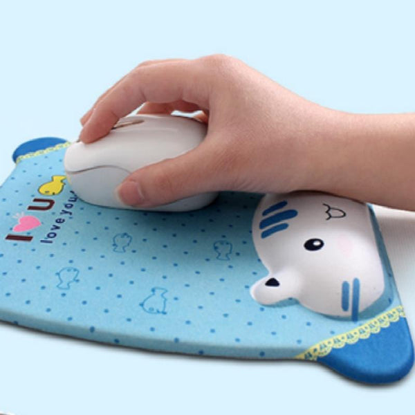 Cartoon Silicone Mouse Pad Wristband Blue Cat Mouse Pads & Wrist Rests