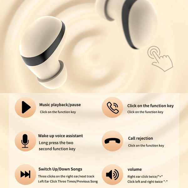 Wireless Mini Tws With Noise Reduction And Long Battery Life Black Earbuds