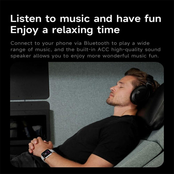 2.04 Inch Colour Screen Smart Watch Steel Strap Support Bluetooth Call Silver Smart Watches