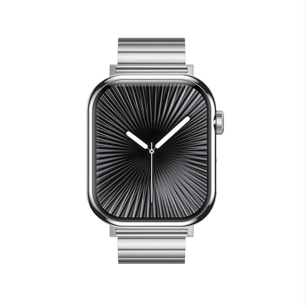 2.04 Inch Colour Screen Smart Watch Steel Strap Support Bluetooth Call Silver Smart Watches