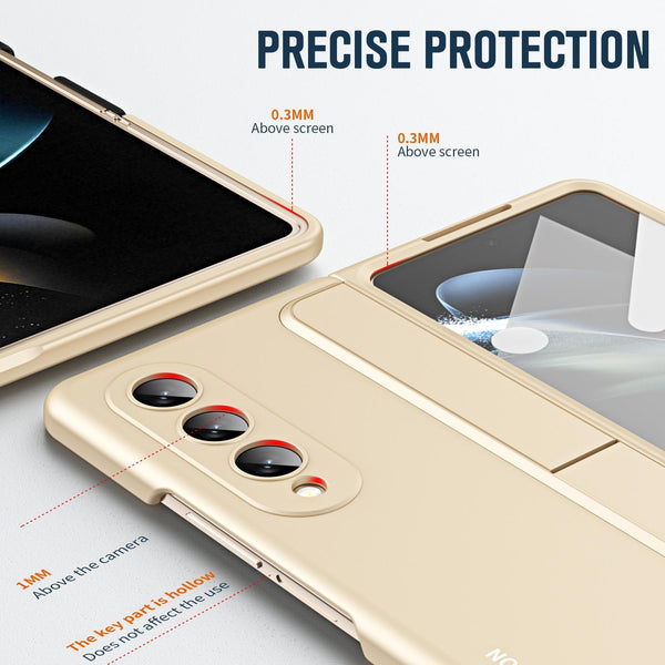 For Samsung Galaxy Z Fold4 5G 2 In 1 Detachable Folding Case With Holder & Pen Slot Beige Cases Covers & Skins