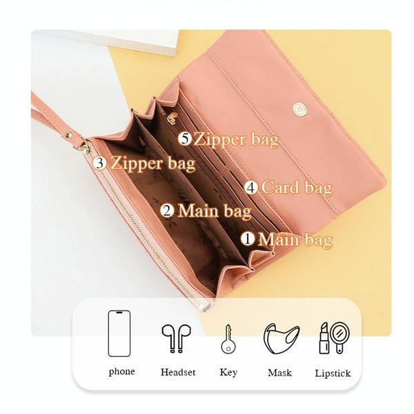 Large Capacity Magnetic Clutch Wallet For Women Maroon Red Wallets