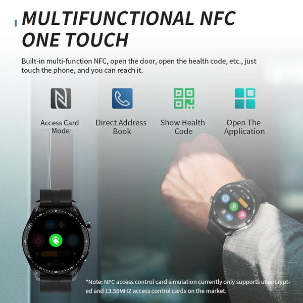 1.39 Inch Ip67 Waterproof Health Monitoring Bluetooth Call Smart Watch With Nfc Payment Coffee Smart Watches