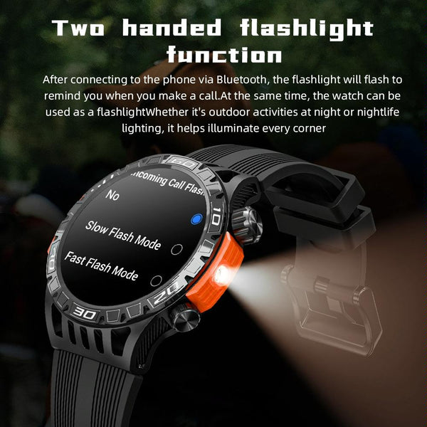 1.46 Inch Ip68 Waterproof Sos Flashlight Bluetooth Smart Watch Smart Watches