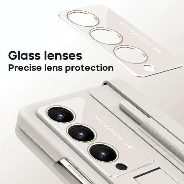 For Samsung Galaxy Z Fold4 5G Phone Case With Pen Slots Full Coverage White Other Mobile Accessories