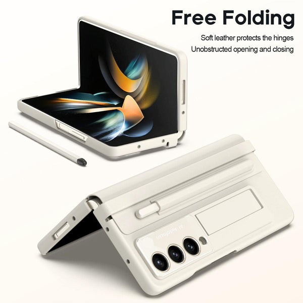 For Samsung Galaxy Z Fold4 5G Phone Case With Pen Slots Full Coverage White Other Mobile Accessories