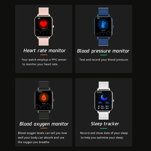 1.69 Inch Ips Touchscreen Ip68 Waterproof Smartwatch With Sleep Heart & Bt Call Blue Smart Watches