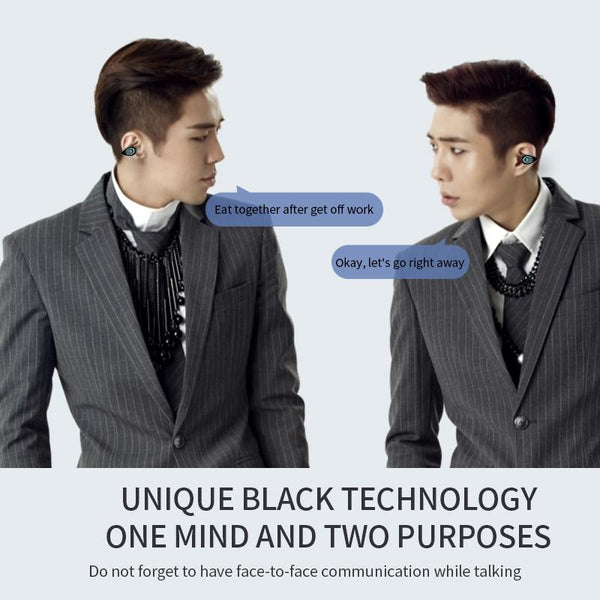 Ultra Light Wireless Earphone With Mic Bluetooth 5.0 Clip Stereo Black Earbuds