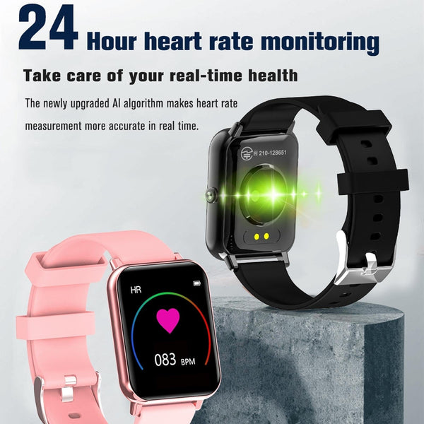 1.69 Inch Tft Screen Ip67 Waterproof Smartwatch With Temp Sleep Heart & Call Alert Pink Smart Watches