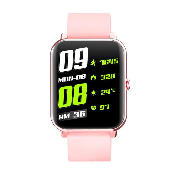 1.69 Inch Tft Screen Ip67 Waterproof Smartwatch With Temp Sleep Heart & Call Alert Pink Smart Watches
