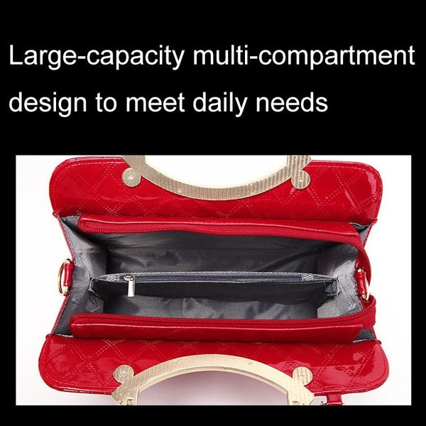 Diamond Pattern Leather Handbag With Hanging Ornaments Women White Women's Bags & Handbags