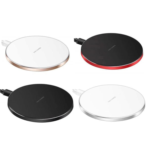 15W Round Wireless Charger Fast Red + Black Surface Chargers & Cradles
