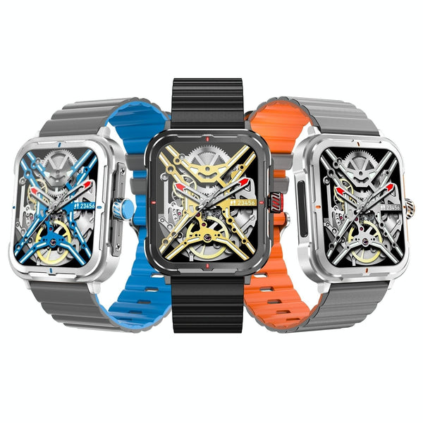 1.9 Inch Tft Square Screen Smart Watch Supports Blood Pressure Monitoring Grey Orange Smart Watches