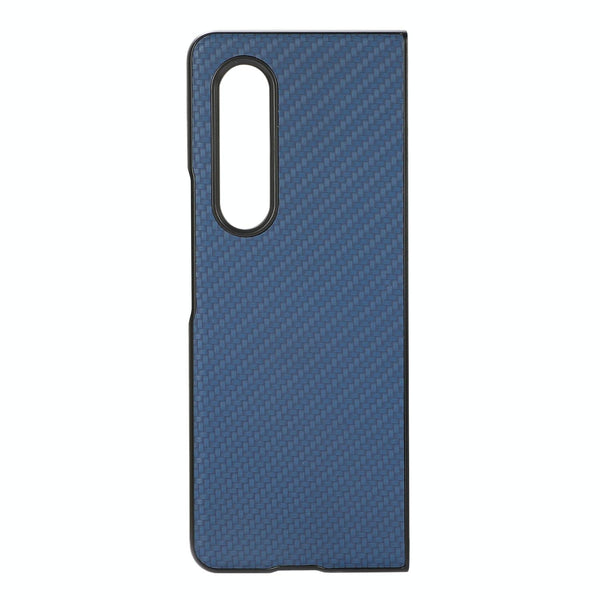 For Samsung Galaxy Z Fold4 5G Carbon Fiber Texture Leather Phone Case Pu Material Blue Other Mobile Accessories