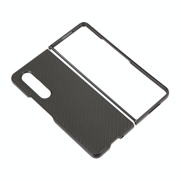 For Samsung Galaxy Z Fold4 5G Carbon Fiber Texture Leather Phone Case Pu Material Blue Other Mobile Accessories