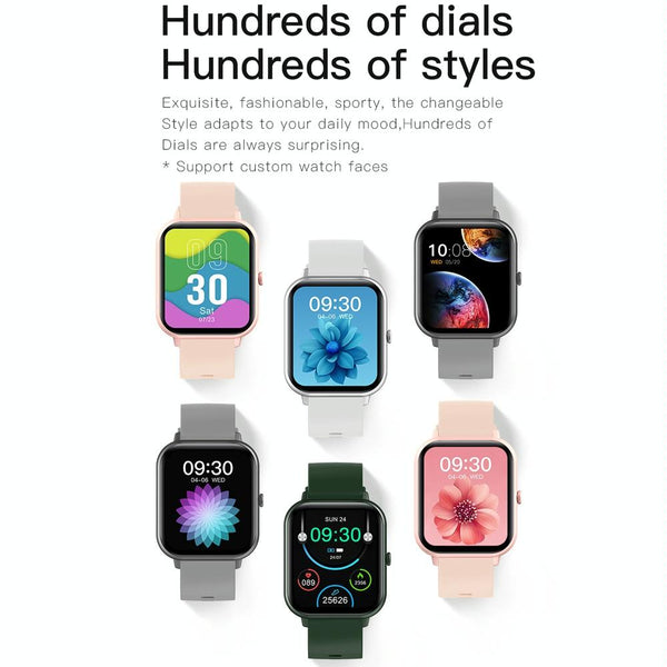 1.83 Inch Touch Screen Ai Voice Heart Rate Blood Oxygen Pressure Sleep Smartwatch Pink Smart Watches