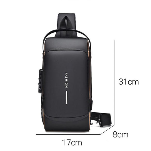 Waterproof Usb Crossbody Backpack For Sports Gray Gold Bags