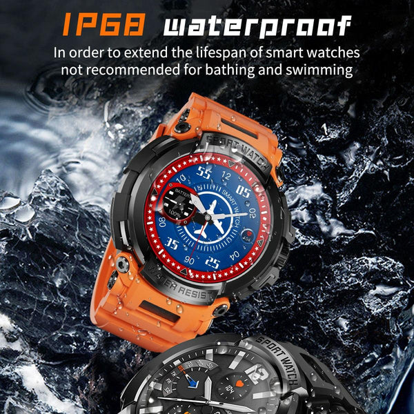 1.5 Inch Colour Screen Bluetooth Smart Watch Health & Sports Monitoring Orange Smart Watches