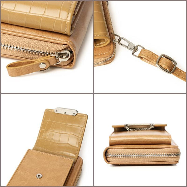 Versatile Women Crossbody Wallet For Phones Apricot Wallets