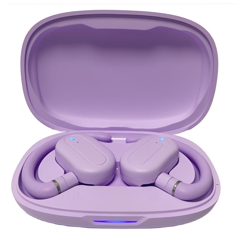 Wireless Stereo Earphones With Charging Case Outdoor Sound Purple Earbuds