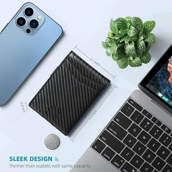 Rfid Protected Leather Credit Card Wallet Secure & Stylish Carbon Fiber Black Inside Wallets