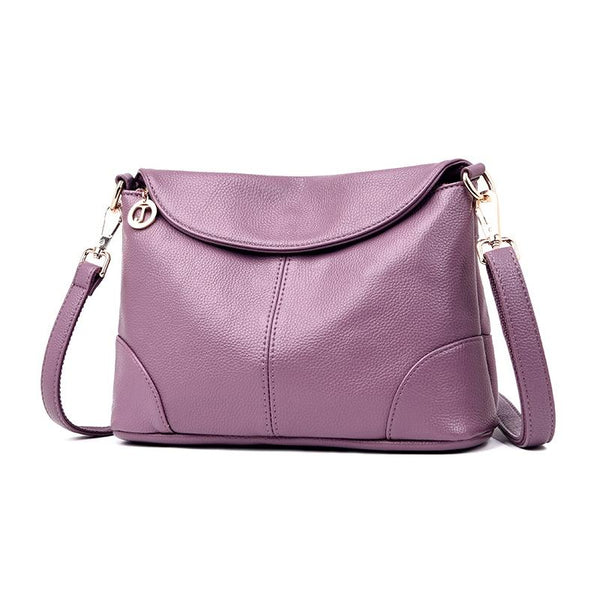Stylish Soft Leather Shoulder Bag Taro Purple Women's Bags & Handbags