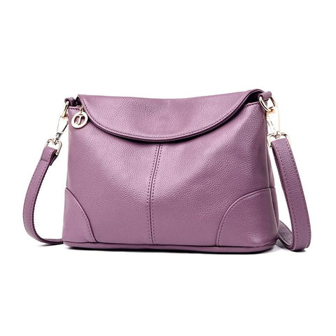 Stylish Soft Leather Shoulder Bag Taro Purple Women's Bags & Handbags
