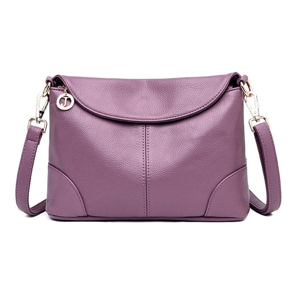 Stylish Soft Leather Shoulder Bag Taro Purple Women's Bags & Handbags