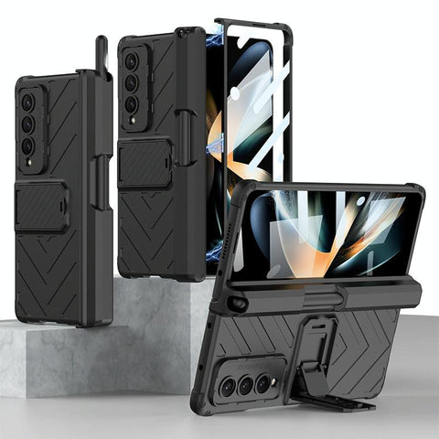 For Samsung Galaxy Z Fold4 5G Magnetic Armor Case With Push Pen Black Cases Covers & Skins