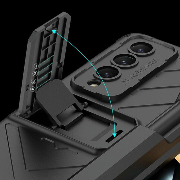 For Samsung Galaxy Z Fold4 5G Magnetic Armor Case With Push Pen Black Cases Covers & Skins