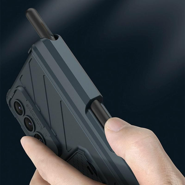 For Samsung Galaxy Z Fold4 5G Magnetic Armor Case With Push Pen Black Cases Covers & Skins