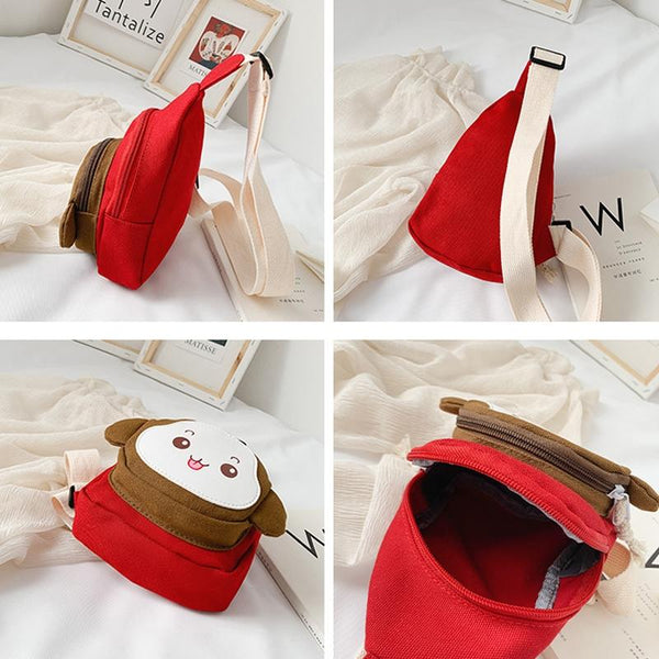 Adorable Monkey Crossbody Bag For Kids Pink Backpacks & Bags