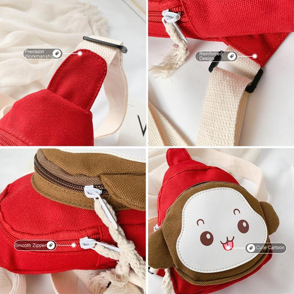 Adorable Monkey Crossbody Bag For Kids Pink Backpacks & Bags